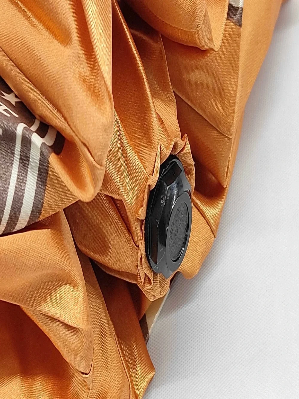 Fendi Orange & Brown Logo Umbrella